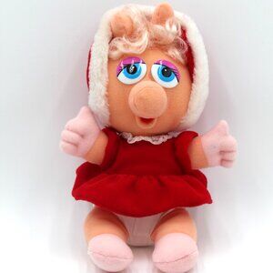 Vintage 1978 Miss Piggy Christmas Stuffed Plush Muppet Baby 11" Toy Jim Henson